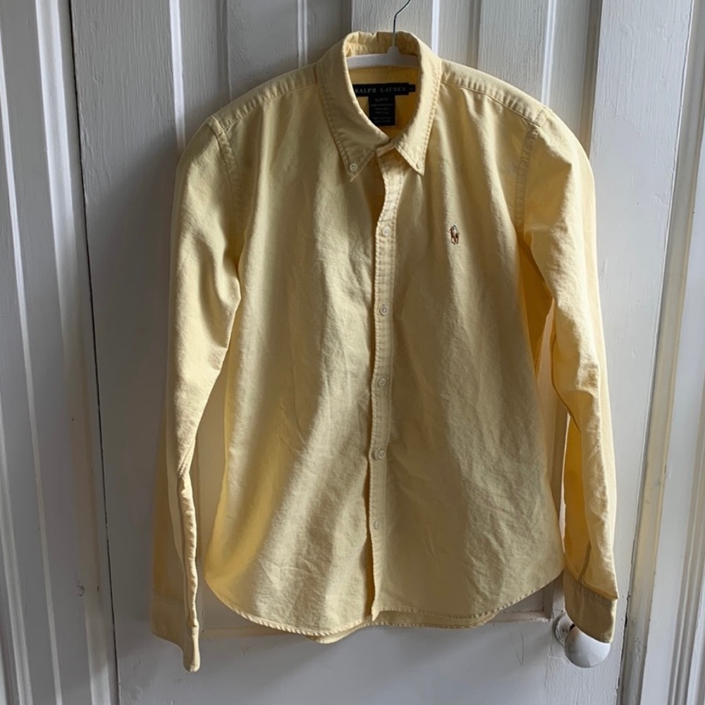 Ralph Lauren Polo Yellow Slim Fit Button Down Shirt